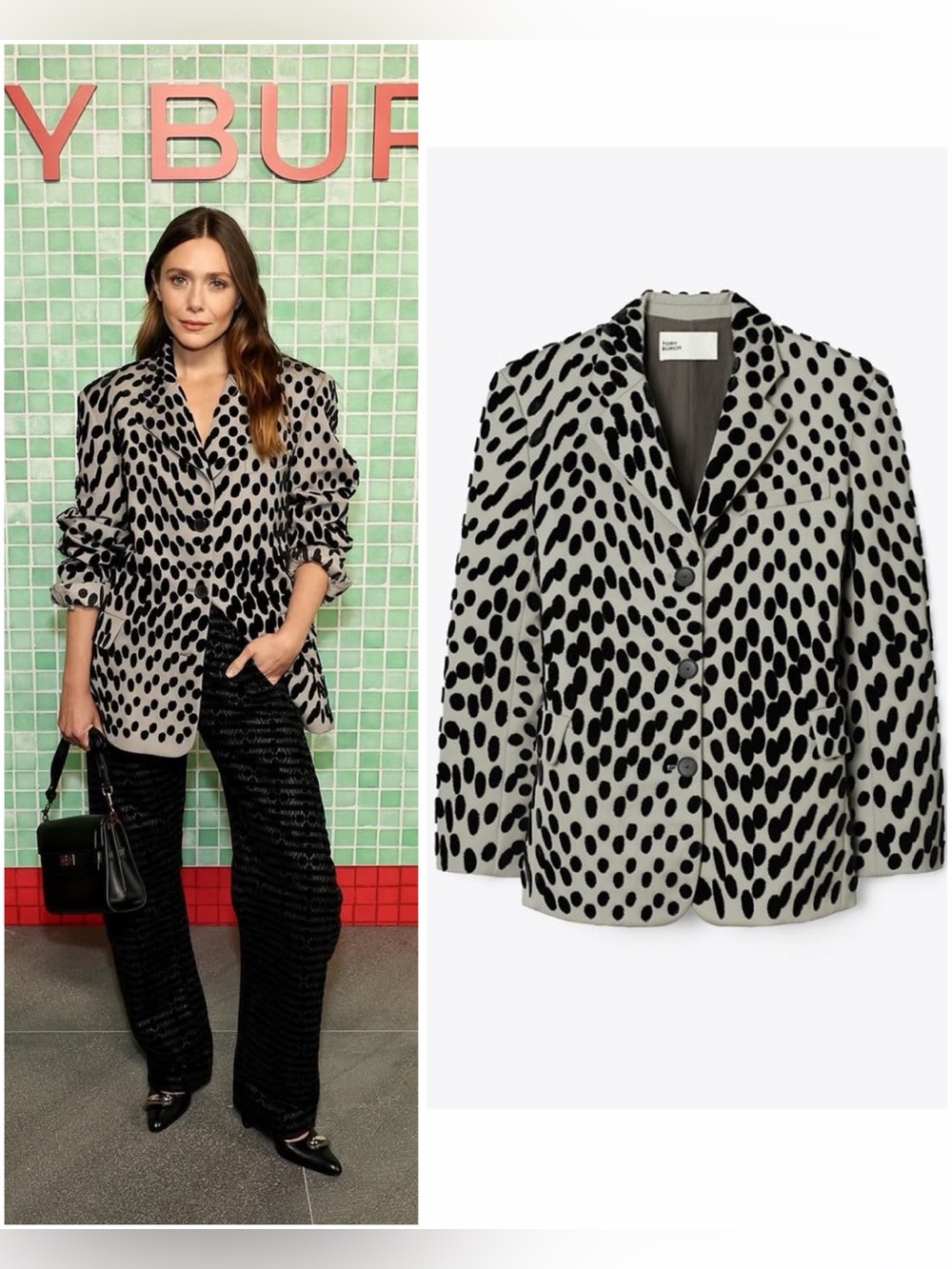 Tory Burch Blazer with Velvet Black Spot Jacquard $1,950 0